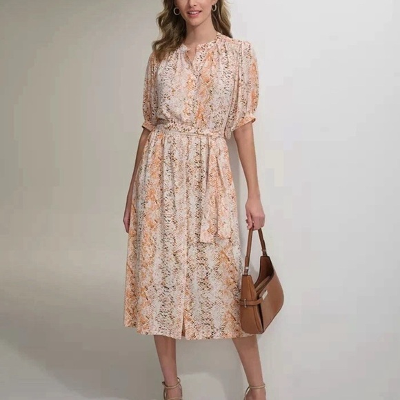 Calvin Klein Orange and Brown Casual Sundress with Dolman Sleeves - Picture 10 of 10